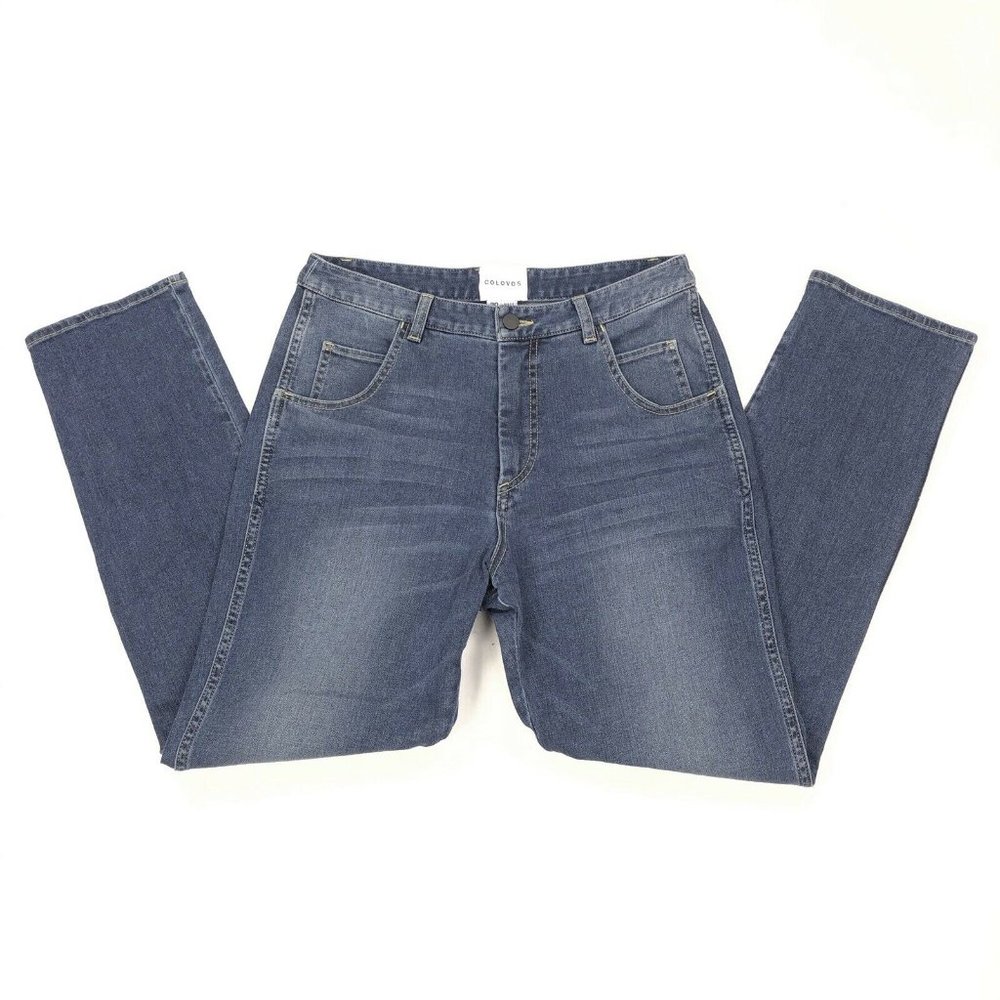 COLOVOS Women’s Contour Straight Leg Jeans Size 30 30X28.5 High Rise Blue